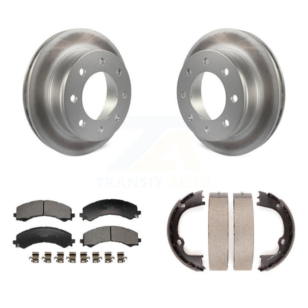 Rear Disc Coated Rotors Ceramic Pads And Parking Shoes Kit For GMC Savana 2500 Chevrolet KGT-103661