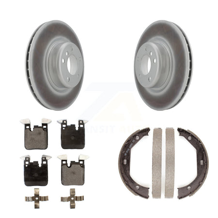 Rear Disc Coated Rotors Ceramic Pads And Parking Shoes Kit For BMW 328i 320i xDrive 428i KGT-103662