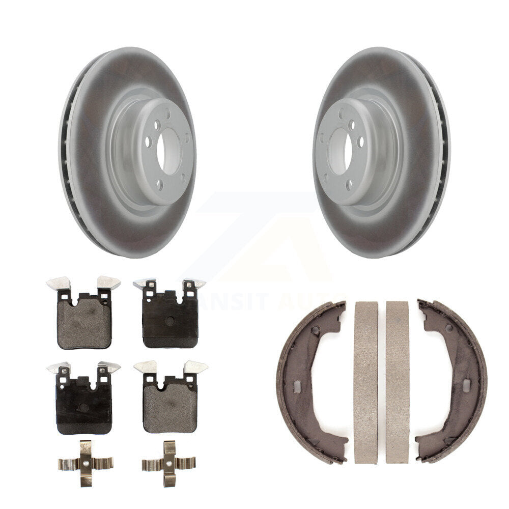 Rear Disc Coated Rotors Ceramic Pads Parking Shoes Kit For BMW 230i xDrive 228i 328i 428i KGT-103664