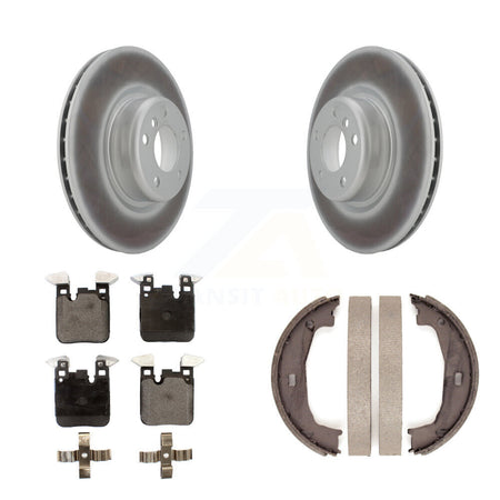 Rear Disc Coated Rotors Ceramic Pads Parking Shoes Kit For BMW 230i xDrive 228i 328i 428i KGT-103664
