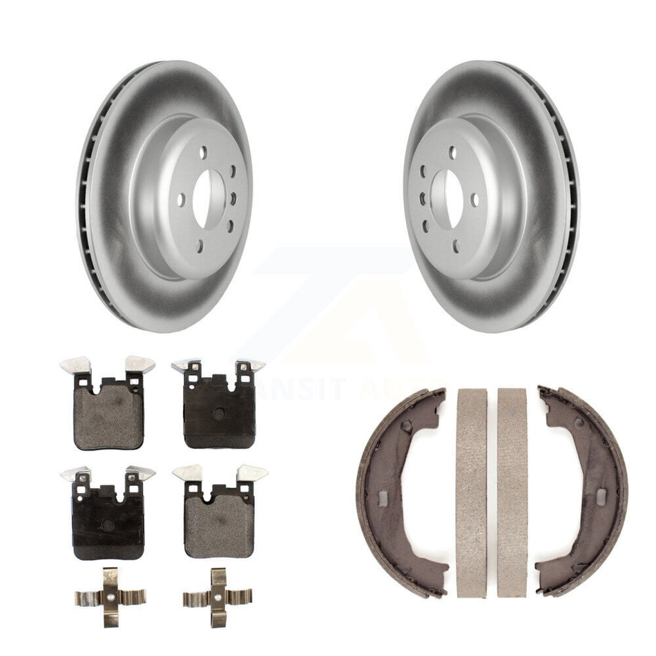 Rear Disc Coated Rotors Ceramic Pads And Parking Brake Shoes Kit For BMW 428i xDrive 328i KGT-103679