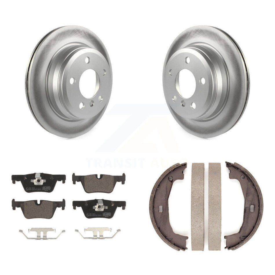 Rear Disc Coated Rotors Ceramic Pads Parking Shoes Kit For BMW 320i xDrive 428i Gran 328i KGT-103688