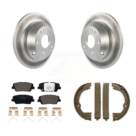 Rear Disc Coated Rotors Ceramic Pads And Parking Brake Shoes Kit For Kia Sorento KGT-103694