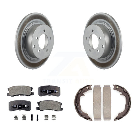 Rear Disc Coated Rotors Ceramic Pads Parking Shoes Kit For Jeep Mitsubishi Patriot Lancer KGT-103705