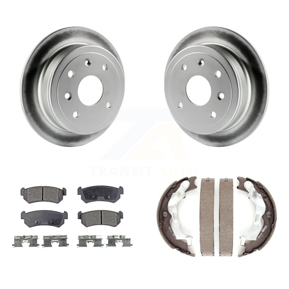 Rear Disc Coated Rotors Ceramic Pads And Parking Brake Shoes Kit For Suzuki Forenza Reno KGT-103717