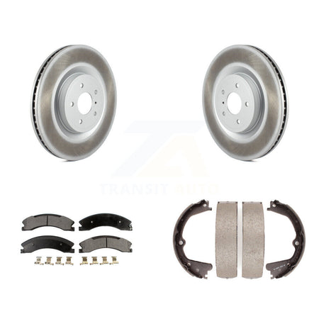 Rear Disc Coated Rotors Ceramic Pads & Parking Shoes Kit For Nissan NV2500 NV3500 NV1500 KGT-103718