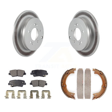 Rear Disc Coated Rotors Ceramic Pads Parking Brake Shoes Kit For Kia Amanti Hyundai Azera KGT-103731