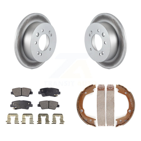 Rear Disc Coated Rotors Ceramic Pads Parking Shoes Kit For Hyundai Elantra From 03 23 10 KGT-103736