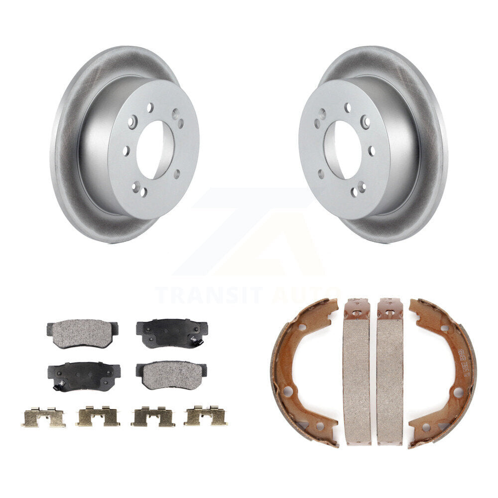 Rear Disc Coated Rotors Ceramic Pads And Parking Brake Shoes Kit For Hyundai Elantra KGT-103738