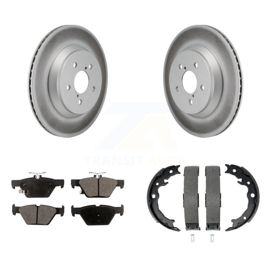 Rear Disc Coated Rotors Ceramic Pads And Parking Brake Shoes Kit For Subaru Crosstrek KGT-103798
