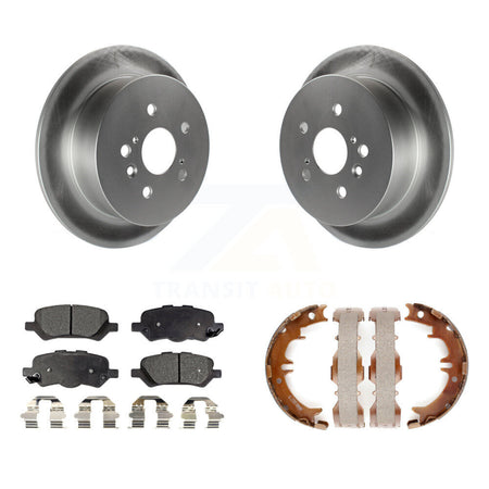 Rear Disc Coated Rotors Ceramic Pads & Parking Brake Shoes Kit For 2009-2016 Toyota Venza KGT-103810
