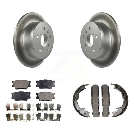 Rear Disc Coated Rotors Ceramic Pads Parking Brake Shoes Kit For Toyota Camry Lexus ES350 KGT-103819