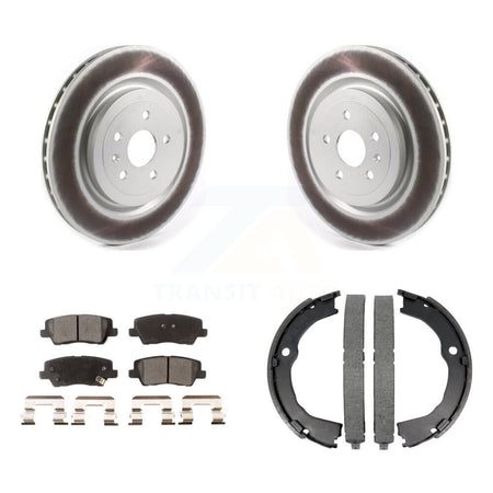 Rear Disc Coated Rotors Ceramic Pads & Parking Shoes Kit For Cadillac CTS Coupe with 6.2L KGT-103841