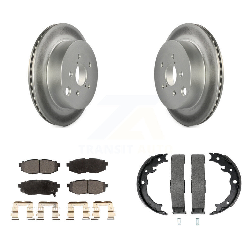 Rear Disc Coated Rotors Ceramic Pads Parking Shoes Kit For 2014-2018 Subaru Forester 2.0L KGT-103845