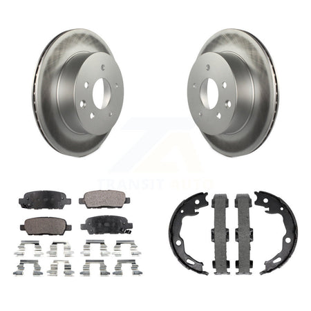 Rear Disc Coated Rotors Ceramic Pads And Parking Shoes Kit For Nissan Rogue Sport Qashqai KGT-103858