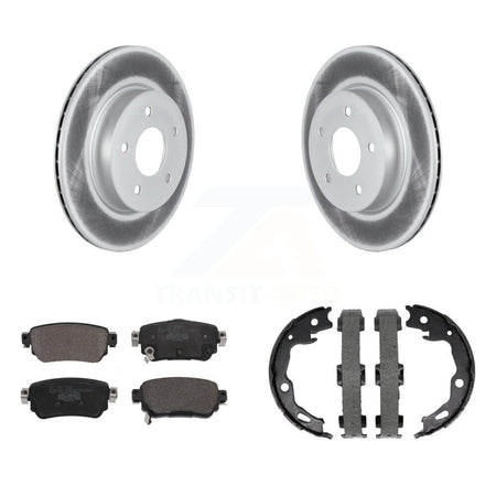 Rear Disc Coated Rotors Ceramic Pads And Parking Shoes Kit For Nissan Rogue Sport Qashqai KGT-103862