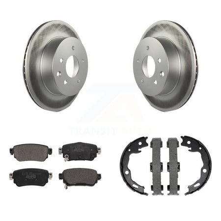 Rear Disc Coated Rotors Ceramic Pads And Parking Shoes Kit For 2019 Nissan Rogue Sport S KGT-103864