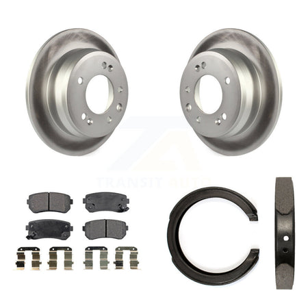 Rear Disc Coated Rotors Ceramic Pads And Parking Shoes Kit For 2011-2016 Kia Sportage FWD KGT-103878