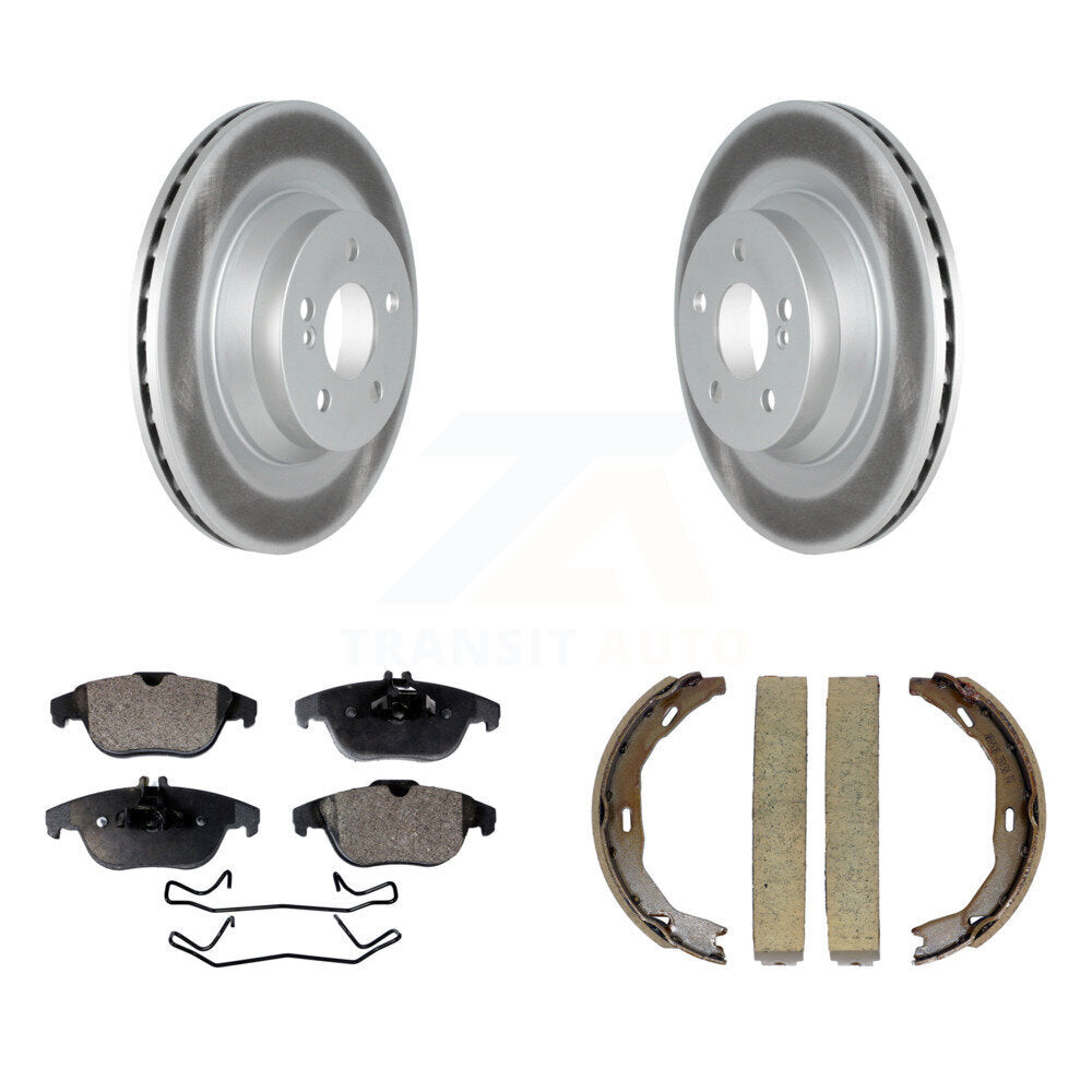 Rear Disc Coated Rotors Ceramic Pads And Parking Brake Shoes Kit For Mercedes-Benz E550 KGT-103933