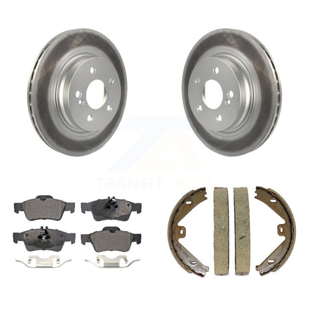Rear Disc Coated Rotors Ceramic Pads And Parking Brake Shoes Kit For Mercedes-Benz E550 KGT-103934