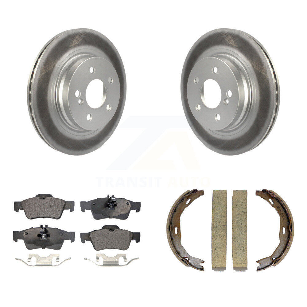Rear Disc Coated Rotors Ceramic Pads And Parking Brake Shoes Kit For Mercedes-Benz E550 KGT-103938