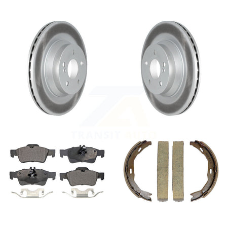 Rear Disc Coated Rotors Ceramic Pads And Parking Brake Shoes Kit For Mercedes-Benz E550 KGT-103939