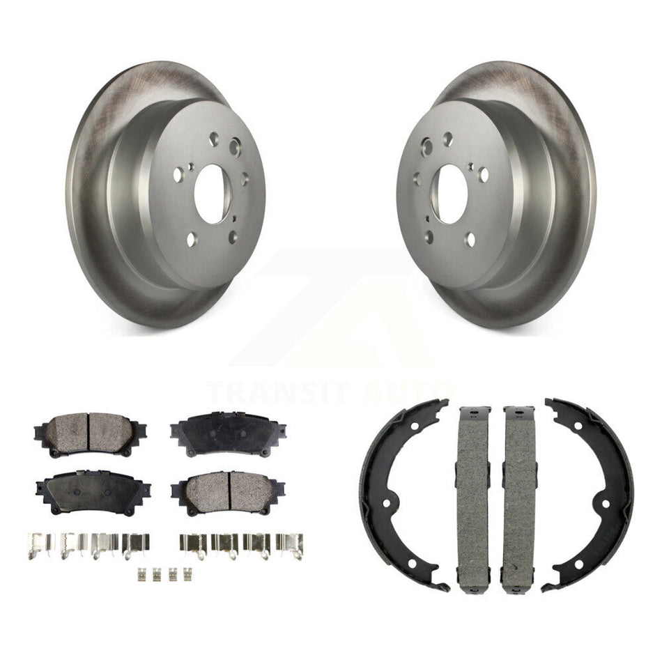 Rear Disc Coated Rotors Ceramic Pads And Parking Brake Shoes Kit For Lexus IS250 KGT-103950