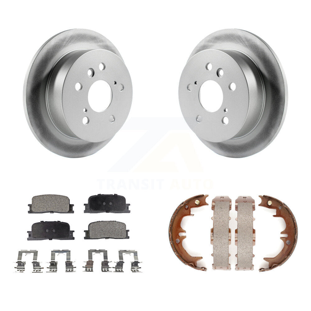 Rear Disc Coated Rotors Ceramic Pads Parking Shoes Kit For Toyota Camry Lexus ES330 ES300 KGT-103956