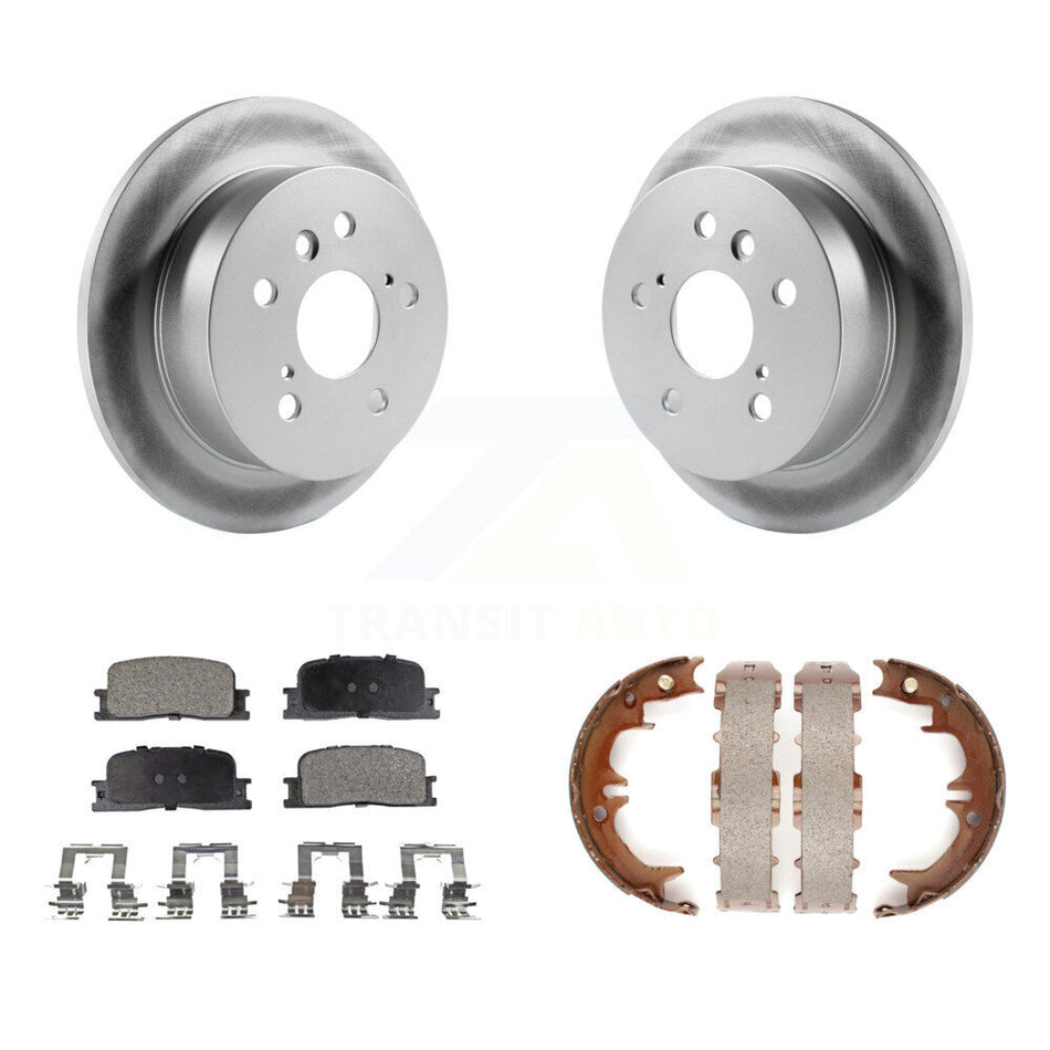 Rear Disc Coated Rotors Ceramic Pads Parking Shoes Kit For Toyota Camry Lexus ES330 ES300 KGT-103956