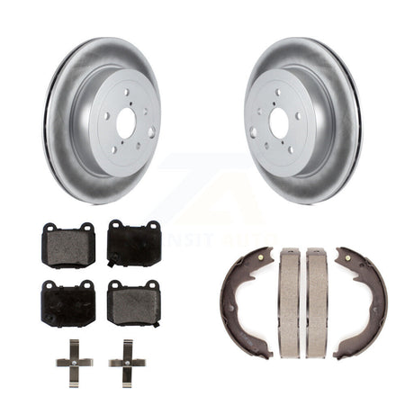 Rear Disc Coated Rotors Ceramic Pads And Parking Brake Shoes Kit For Subaru Impreza KGT-103959