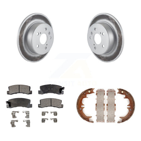 Rear Disc Coated Rotors Ceramic Pads And Parking Shoes Kit For 1999-2003 Lexus RX300 AWD KGT-103964