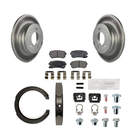 Rear Disc Coated Rotors Ceramic Pads Parking Shoes Hardware Kit For Hyundai Tucson Sonata KGT-103987
