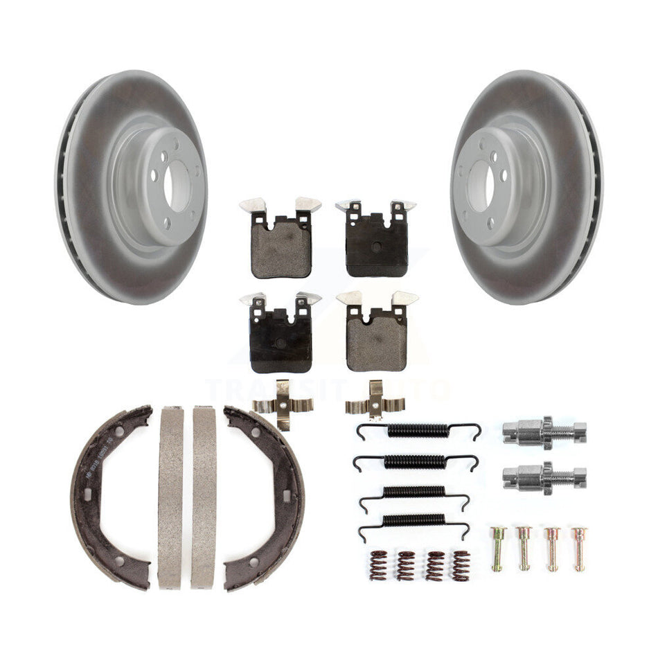 Rear Disc Coated Rotors Ceramic Pads Parking Shoes Hardware Kit For BMW 428i Convertible KGT-104011