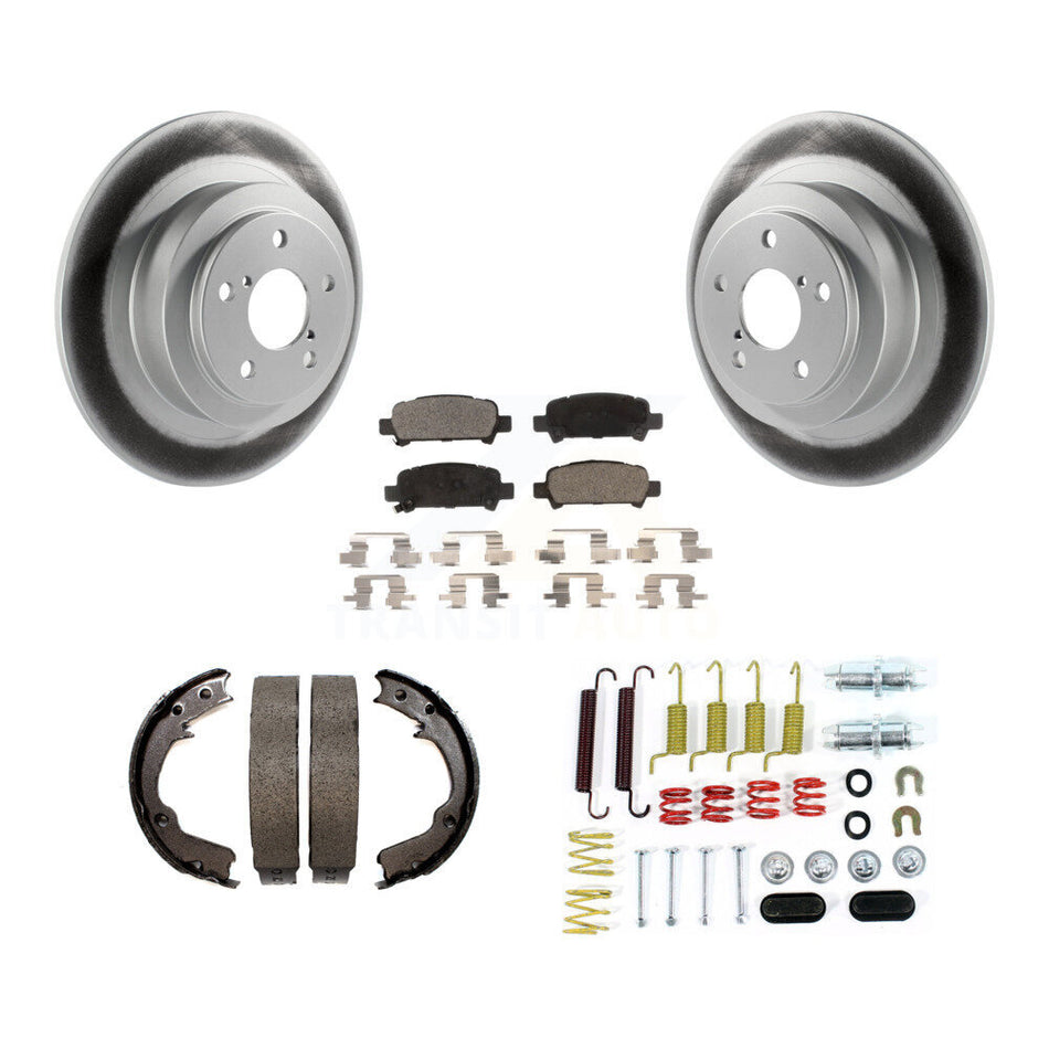 Rear Disc Coated Rotors Ceramic Pads Parking Shoes & Hardware Kit For 2000 Subaru Legacy KGT-104052