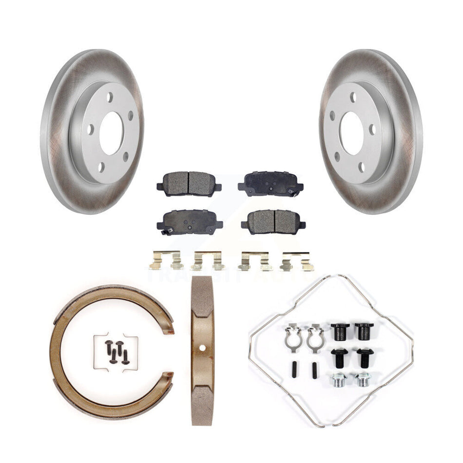 Rear Disc Coated Rotors Ceramic Pads Parking Shoes And Hardware Kit For Chevrolet Impala KGT-104146