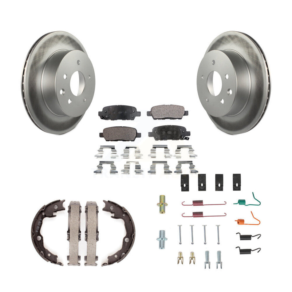 Rear Disc Coated Rotors Ceramic Pads Parking Shoes And Hardware Kit For Nissan Rogue LEAF KGT-104193