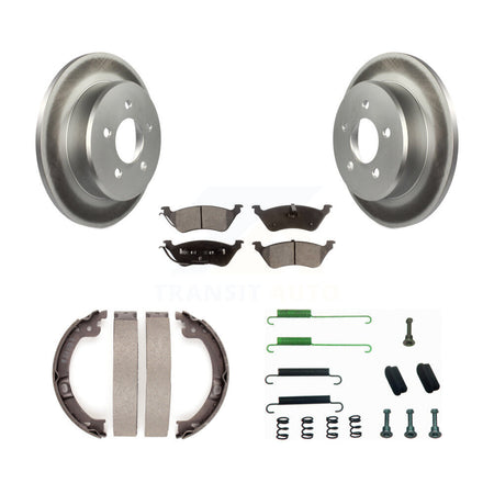 Rear Disc Coated Rotors Ceramic Pads Parking Shoes Hardware Kit For Dodge Grand Caravan & KGT-104265