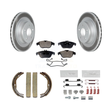 Rear Disc Coated Rotors Ceramic Pads Parking Shoes & Hardware Kit For Mercedes-Benz E550 KGT-104270
