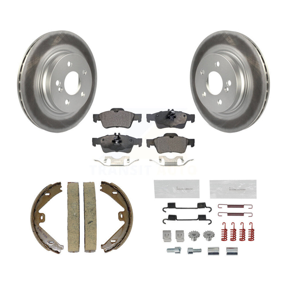 Rear Disc Coated Rotors Ceramic Pads Parking Shoes & Hardware Kit For Mercedes-Benz E550 KGT-104271