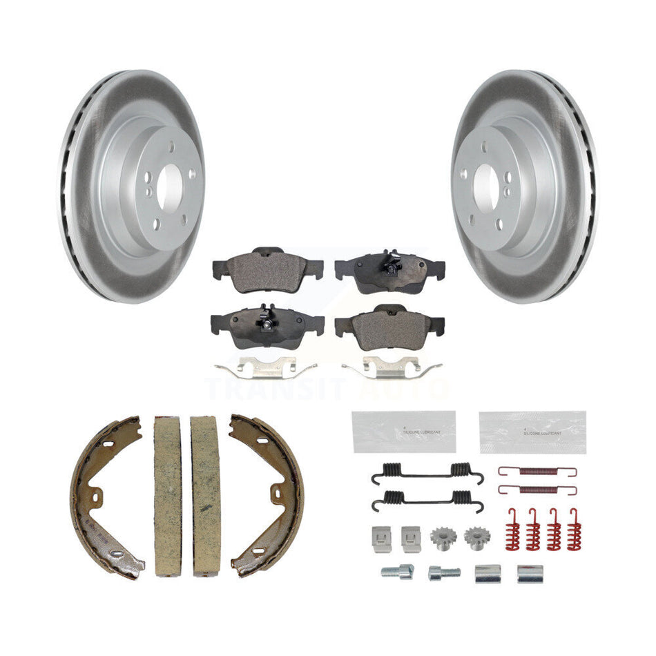 Rear Disc Coated Rotors Ceramic Pads Parking Shoes & Hardware Kit For Mercedes-Benz E550 KGT-104272