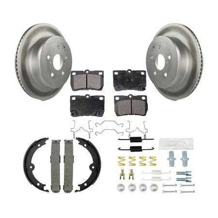 Rear Disc Coated Rotors Ceramic Pads Parking Shoes And Hardware Kit For Lexus IS250 IS350 KGT-104287