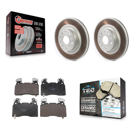 Front Coated Disc Brake Rotors And Ceramic Pads Kit For Cadillac Chevrolet Camaro CTS CT6 KGT-104308