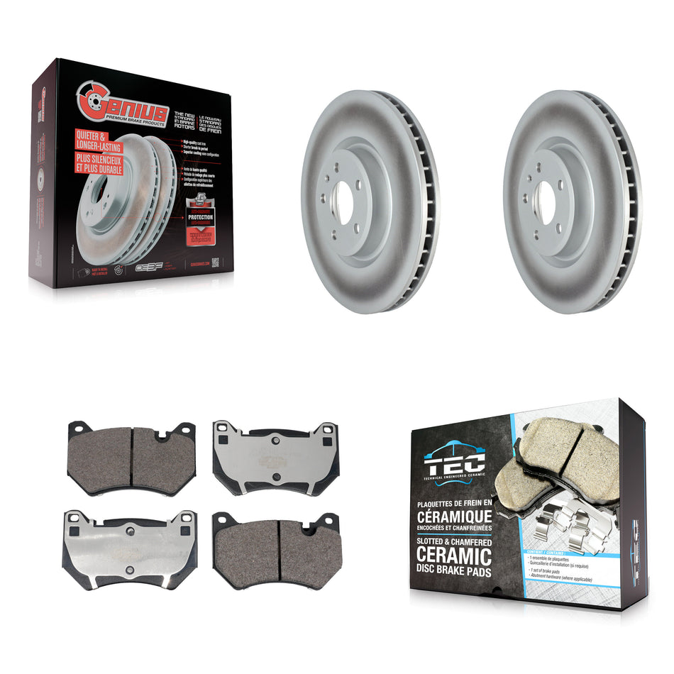 Front Coated Brake Rotor Ceramic Pad Kit For 2021 Audi Q5 With 350mm Diameter KGT-104312