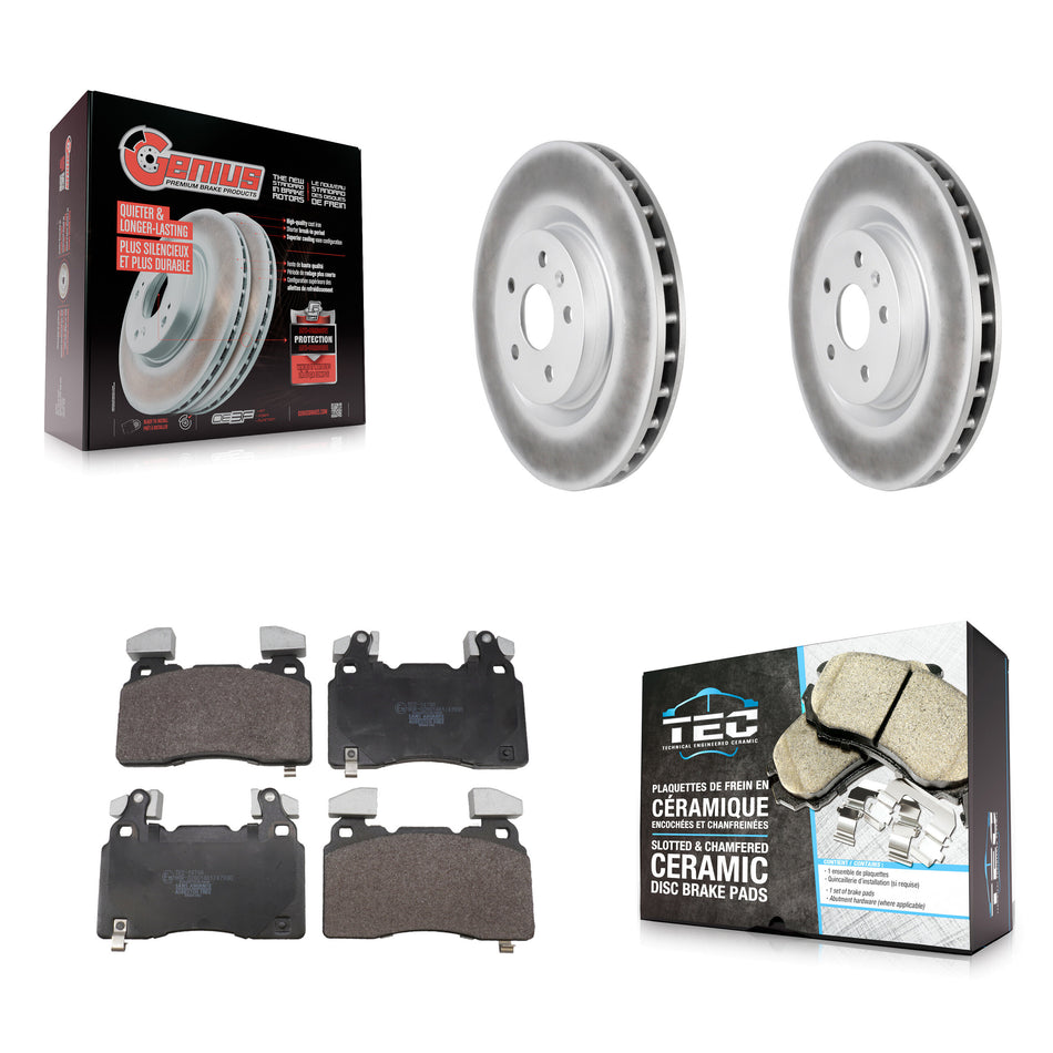 Front Coated Disc Brake Rotors And Ceramic Pads Kit For Chevrolet Camaro SS KGT-104322
