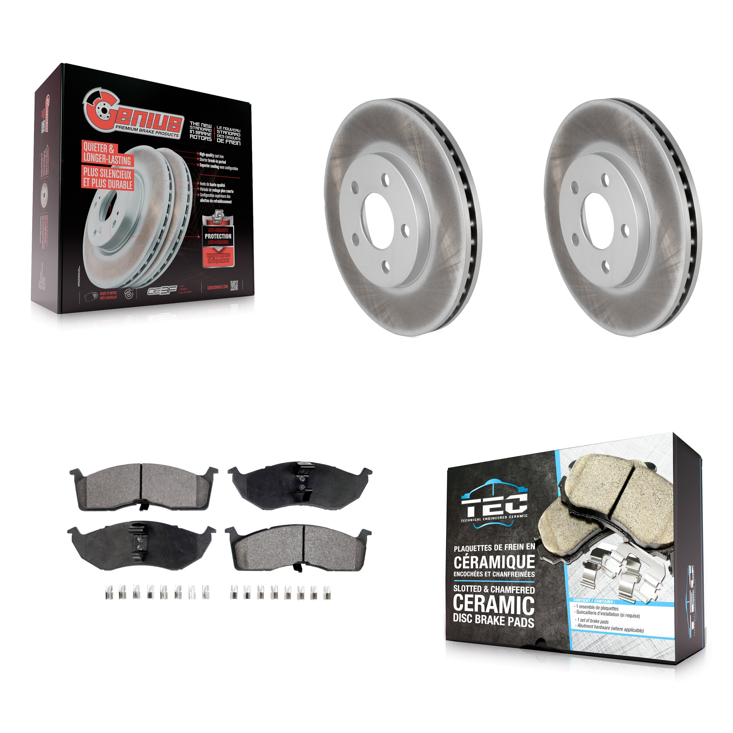 Front Coated Disc Brake Rotor And Ceramic Pad Kit For Neon Dodge Chrysler Plymouth SX 2.0 KGT-104323