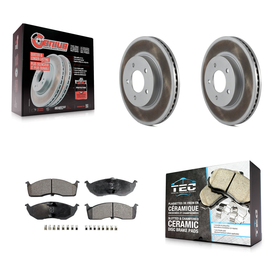 Front Coat Disc Brake Rotor Ceramic Pad Kit For Chrysler Intrepid Dodge 300M Concorde LHS KGT-104326