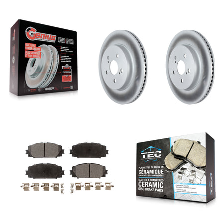 Front Coated Disc Brake Rotors And Ceramic Pads Kit For Toyota Corolla Prius Prime KGT-104332