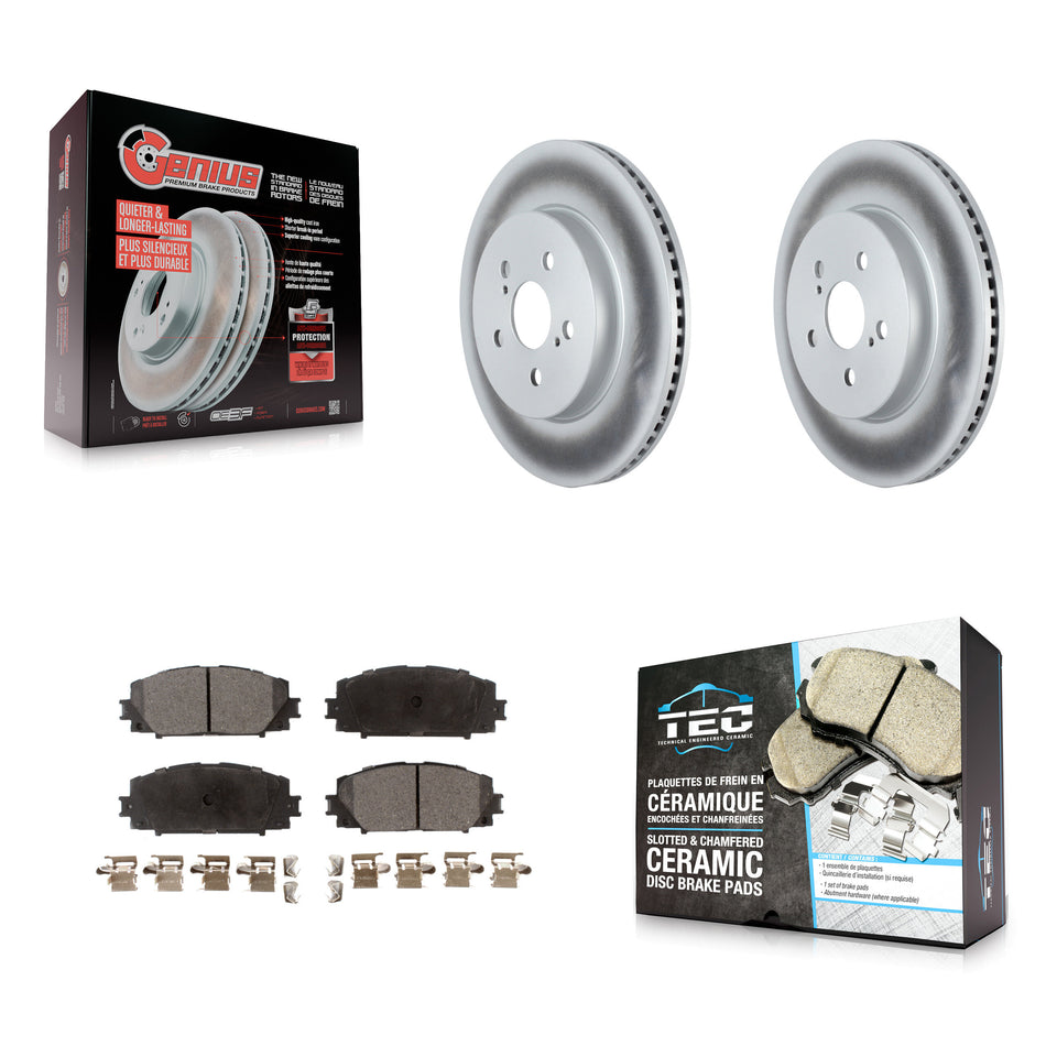 Front Coated Disc Brake Rotors And Ceramic Pads Kit For Toyota Corolla Prius Prime KGT-104332