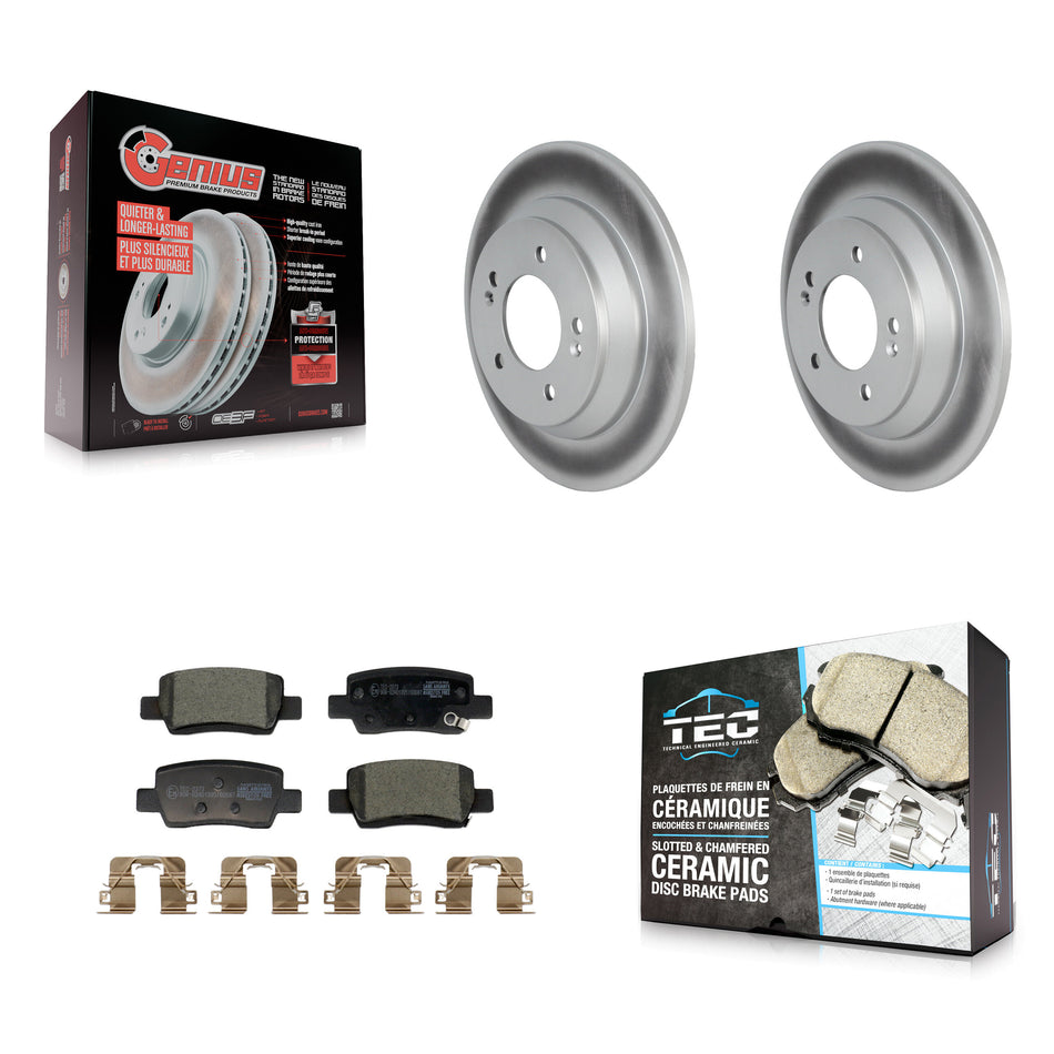 Rear Coated Disc Brake Rotor & Ceramic Pad Kit For Kia Seltos With Electric Parking KGT-104353