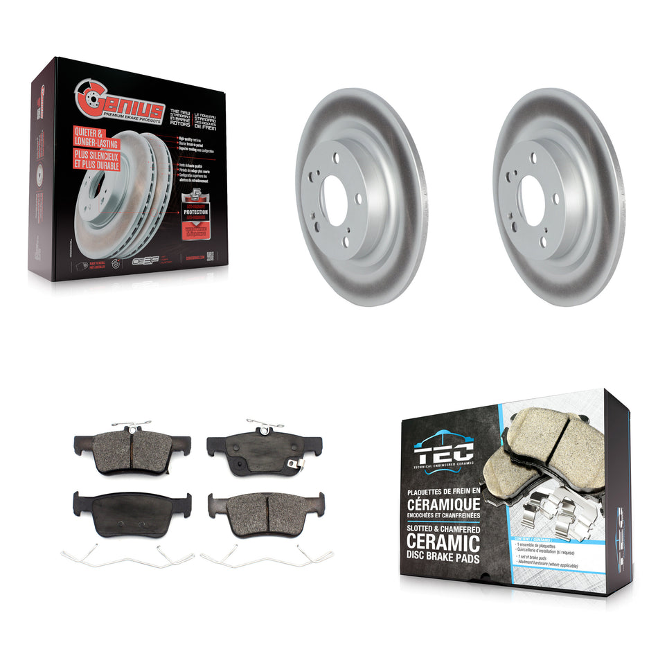 Rear Coated Disc Brake Rotors And Ceramic Pads Kit For 2024 Acura Integra 2.0L KGT-104357